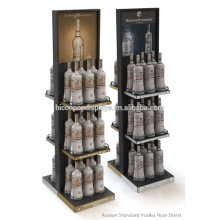 2-Wege-Wein Einzelhandel Store Display-Flasche Champagner-Messe-Boden-Metall-Display Regal